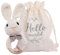Youuys Personalisierter Babyrassel Gehäkelte Holz Häkeln Tiere Greifling Baby Holz Rassel mit Sound Handmade Rassel für Neugeborenes Baby Geschenk Junge und Mädchen Geschenk zur Geburt (Hase)