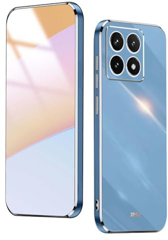 HAOYE Hülle für Xiaomi 14T Pro 5G, Premium Qualität Ultradünn Weiche Galvanisieren von TPU Handyhülle, Silikon TPU Schock-Absorption Schutzhülle Case. Blau