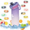Fychuo Water Bottle, 700ml BPA Free Drinking Bottles with 10 Random Flavour Pods Scented 0 Sugar Calorie, Water Cup with Straw for Gym School Outdoor, Pink & Purple