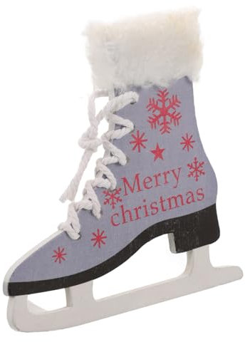 Yardwe Schlittschuhe Charm Holz Ausschnitt Handtasche Schuhe Hängen Zeichen Für Weihnachten Decor Indoor