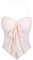 GORGLITTER Women's Bow Knot Front Asymmetrical Lace Halter Tops Sexy Backless Y2k Tops Pink X-Small