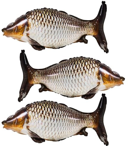 3 Stück Fisch Folienballon, Realistische Fisch Ballons, Niedliche Meerestiere Folienballons, Angeln Geburtstag Deko, für Kinder Geburtstag Jubiläum Ozean Angeln Thema Party