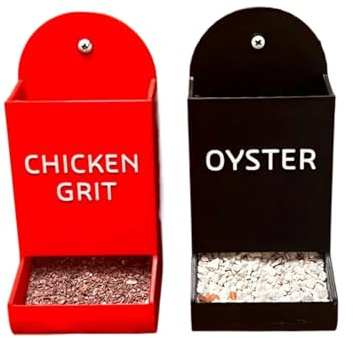 Oyster and Grit Feeder for Chickens | Hangable Poultry Food Container, Grit Feeding Trough for Duck Chicken Other Poultry