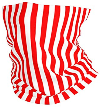 Röhrenschal Rot-Weißer Vertikaler Streifen Multifunktionstuch Winddichter Loop Schal Ski Halswärmer Für Klettern Wandern Lauf 25X50 cm