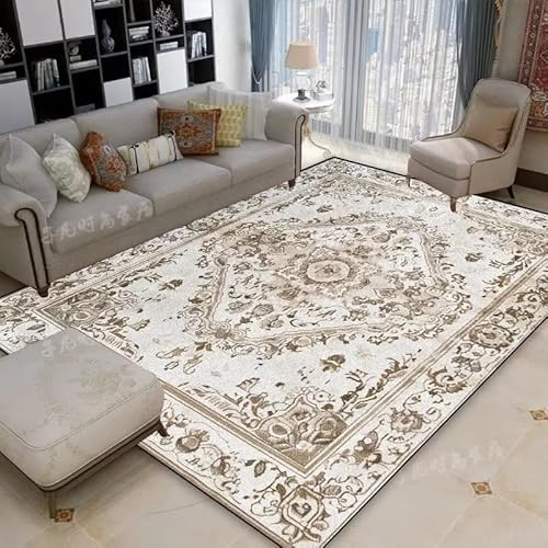 JGGXHM Luxuriöse traditionelle Wohnzimmerteppiche, ausgefallene Heimdekoration, große Fläche, weiche Teppiche, waschbar, rutschfest, für Wohnzimmer, Fußmatten (50 x 110 cm)