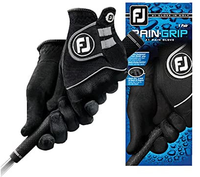 FootJoy RainGrip Damen-Golfhandschuhe, Schwarz, 1 Paar