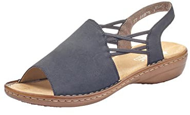 Rieker Women’s 608D1-14 Closed Toe Sandals, Blue (Pazifik 14), 6.5 UK