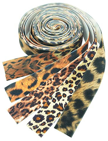 Fenteer 5X Leopardenmuster Samt Band Samtband Gewebeband Schleifenband 2,5 cm