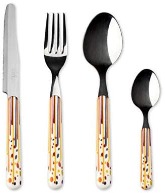 Excelsa Dripping Servizio 24 Posate, Acciaio Inox 18/0