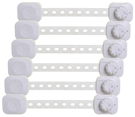 Dreambaby Twist 'N Lock Multipurpose Latch - Child Safety Locks - White - 6 Pack - Model G1435