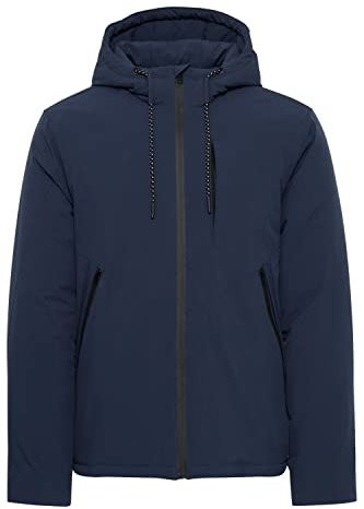 Blend 20712484 BHOuterwear Herren Übergangsjacke Herrenjacke Jacke Kurze Winterjacke mit Kapuze, Kordelzug mit Muster Regular Fit, Größe:XL, Farbe:Dress Blues (194024)