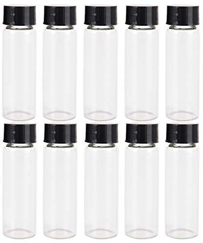 LCOUACEO 25 Pièces Flacon Transparent 30 ml Fiole en Verre Mini Bouteilles D'échantillons, 1 Once Flacons D'échantillon avec Casquette, Pour le Stockage Des échantillons de Laboratoire