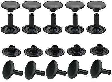 IstaTools Hohlnieten, Doppelkopf, rostfrei, Messing, in 6mm, 7mm, 9mm, 10mm oder 13mm (10, 7x8mm schwarz)
