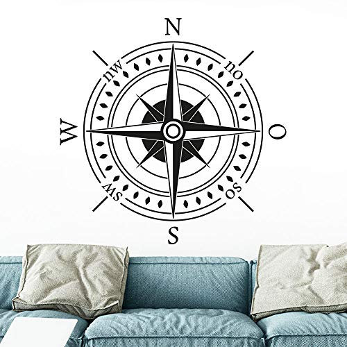 KLEBEHELD Wandtattoo Himmelsrichtungen | Wandtattoo Kompass - Windrose | Farbe türkis, Größe 112x112cm