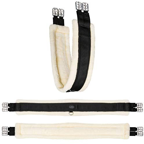 Equinate Sattelgurt Midland Langgurt mit synthetischem Lammfell Bauchgurt 130cm