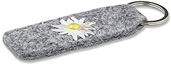 lordies Edelweiss Trachten Schlüsselanhänger Filz Grau