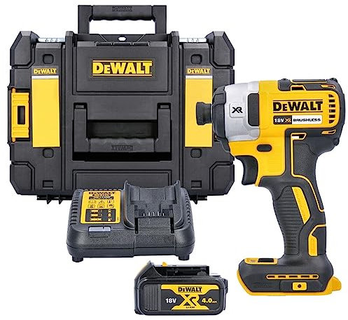 DeWalt DCF887N 18V XR 3-Speed Brushless Impact Driver with 1 x 4.0Ah Battery, Charger & DWST1-70703 Case (Without Inlay)