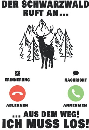 Schwarzwald Tagesplaner: Schwarzwald Anruf Schwarzwälder Telefon Bollenhut / Kalender 2022 / Wochenplaner Tagesplaner Planer / Planungsbuch To-Do-Liste / 6x9 Zoll / 100 ausfüllbare Seiten