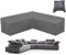 BOSKING Abdeckung für Terrassenmöbel, grau, 420D Oxford, wasserdicht, L-förmig, Garten-, Rattan-Ecksofa-Möbel-Schutzbezüge, Eckbank Überzug für den Innen- und Außenbereich, V-Form (215 x 215 cm)