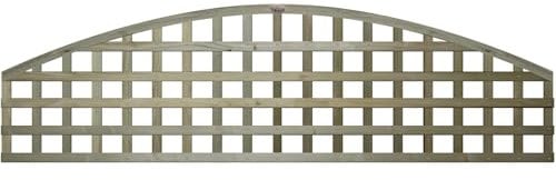 Premier Arch 6x1ft (W: 6ft x H: 1ft) Frameless Rough-Sawn Square Trellis Pressure-Treated Garden Panel with 60-70mm Privacy Squares Fence Topper/Wall Art Width 1828mm x Height: 300mm
