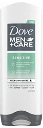 Dove Men+Care Gel douche 3 en 1 Sensitive Bain de douche pour corps, visage et cheveux testé dermatologiquement 250 ml