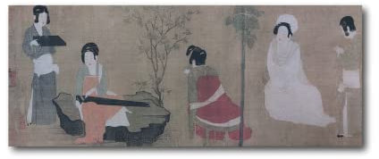 STERN ORCHIDEE Leinwandbild auf Holzrahmen,Damen der Tang Dynastie,antike asiatische Kunst,Leinwanddruck Kunstdruck,für Büro Haus Wohnung,100cm*50cm