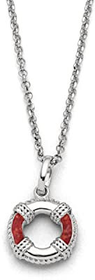 DUR Damen KetteRettungsring Koralle aus 925er Silber Länge ca. 420 MM K2786