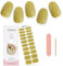 Kalolary 20PCS Gel Nail Wraps Nagelsticker, Glänzendes Gelb Selbstklebend Nagelfolie Nagelaufkleber Gel Nagellack Aufkleber Gel Nail Strips mit Nagelfeile und Stick