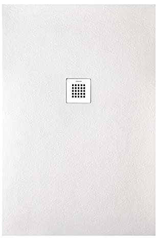 Piatto doccia quadrato STRATO 90x90 cm - Bianco - Resistente e facile da installare - Bagno - Doccia