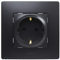 LEGRAND Enchufe 2P+T, Gama Niloé Monobloc, 16A 230V, Mecanismo Completo con Marco, Color Negro, 396492