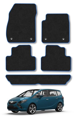 Vauxhall Zafira (2012-2018) [7 Seat] Carpet Car Mats | Blue Edge Trim Tailored Fit Floor Mats Full Coverage Protection Accessories Easy Clean Anti Slip Made in the UK