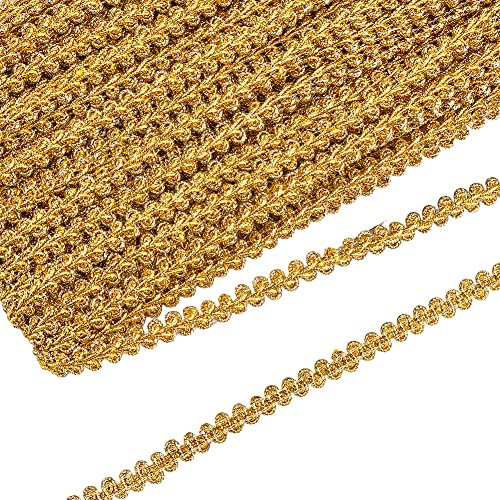 FINGERINSPIRE 25m 10mm Metallic Braid Lace Trim Gold Nähen Centipede Geflochtene Spitze Verziert Gimp Trim DIY Craft Nähzubehör Für Hochzeit DIY Kleidung Schmuck Crafts Home Decor