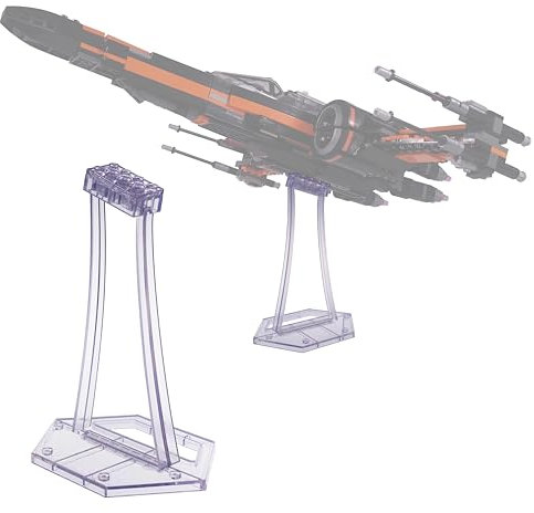 BrickVisions Display Stand for LEGO Sets, 4x4 Top Plate, Acrylic Plastic, Angle Display, Transparent