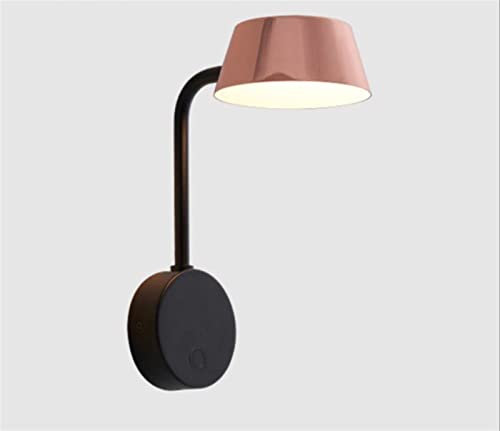 GANGEV Applique Murale LED rotative Lampes de Lecture Salon Moderne Chambre Chevet allée décor, Applique Murale Moderne (Color : Rose Gold High Style)