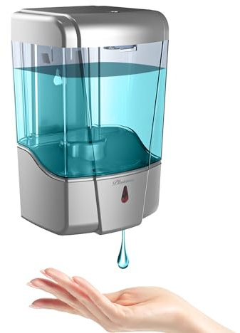 PLUSSEN Distributeur de Savon Automatique à Fixation Murale sans perçage, Convient pour Les salles de Bains, Cuisines, Distributeur de désinfection Commercial 600 ML