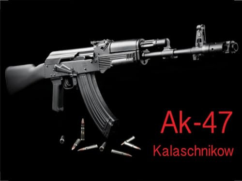 mrdeco Metall Schild 30x40cm gewölbt Gewehr AK-47 Kalaschnikow Blechschild