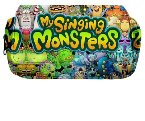 OSRDFV My Singing Monsters Fashion Schreibwaren-Federmäppchen für Mädchen/Jungen, Teenager, Schüler, Geschenk, Wubbox Cartoon Großes Fassungsvermögen Fach Zurück zur Schule Stifttasche, My Singing