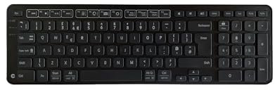 Contour Balance Keyboard Black| Wireless keyboard with USB-Cord | UK Layout | Super Slim | Ergonomic | Numeric Keypad + Media Keys | Home and Office | For Windows and Mac
