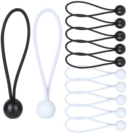 Bungee Cord with Balls - 12 Pcs Tarpaulin Bungee Balls, Heavy Duty Elastic Bungee Strap Ties Down Cord for Tents Flagpole Luggage