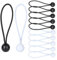Bungee Cord with Balls - 12 Pcs Tarpaulin Bungee Balls, Heavy Duty Elastic Bungee Strap Ties Down Cord for Tents Flagpole Luggage