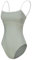 ModLatBal Damen Camisole Gymnastikanzug mit verstellbaren Trägern für Ballett Tanztrikot, Grün/weiße Linie, M