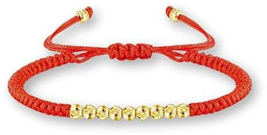 L'Atelier d'Eva Bracelet rouge Tibétain porte-bonheur ajustable, bracelet fait main