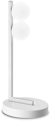 Ideal Lux PING PONG 2-Licht-Globus-Tischlampe, Weiß, 500 lm, 3000 K