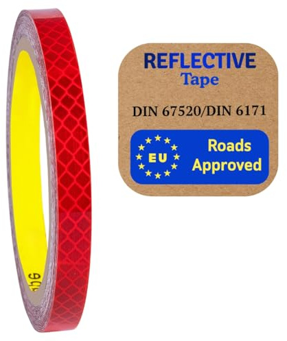 Realizzato in nastro adesivo riflettente 3 M per esterni, ad alta visibilità, impermeabile, altamente adesivo, per veicoli, rimorchi, auto, camion, biciclette (rosso 4092_5 mm x 5 m)