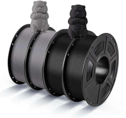 ANYCUBIC PLA Filament 1.75mm 4KG, 3D Drucker Filament, Filament-3D-Druckmaterialien Schwarz&Grau