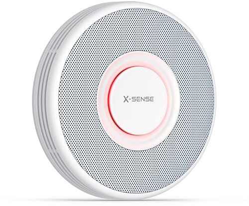 X-Sense Smart Smoke Alarm for Home with English Voice Alerts and 17 Locations, Wi-Fi Smoke Alarm Requires SBS50 Base Station, Wireless Interlinked Fire Alarm, XS0B-MR, 1-Pack