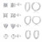 GEMAURA Ohrringe Silber,925 Creolen Silber Damen Hypoallergen Cubic Zirkonia Ohrstecker Silber Set Gold Damen Ohrstecker gold Creolen für Mehrere Piercings(7 Paar)