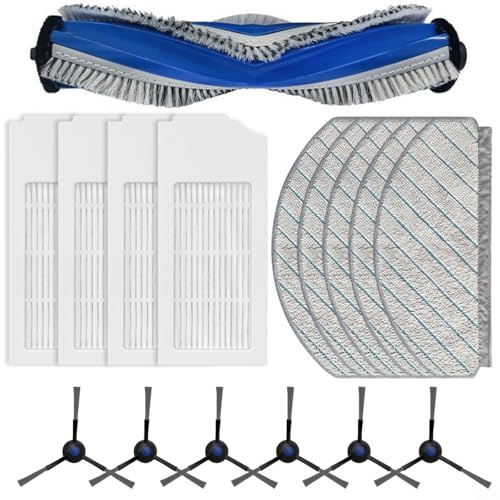 HEIBTENY 10/16 pezzi di ricambio per aspirapolvere Ecovacs per Deebot N20/N20 PLUS/N20 PRO PLUS Robot filtro + spazzole laterali + panni + spazzole principali set di ricambio (16 pezzi)