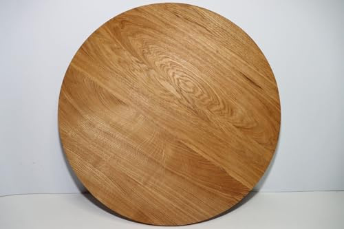 Runde Platte aus massiver Eiche, harzgeriebenes Öl-Finish Massivholzplatte Eiche, Tischplatte, Esstich, Runder Tisch, Arbeitsplatte (Durchmesser 100cm)