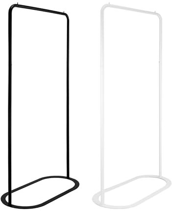 Natural Goods Berlin Kleiderständer OVAL - Garderobenständer Weiß 160 cm x 80 cm - Schwerlast Kleiderständer Metall Garderobenstange - Kleiderständer Stabil - Clothes Hanger Stand Clothes Rack